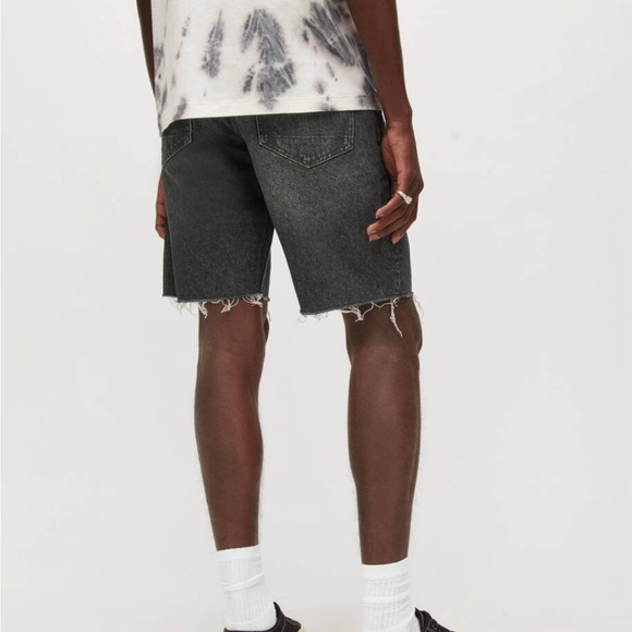 All Saints switch black washed skinny men’s shorts Sz 34 - Picture 3 of 11